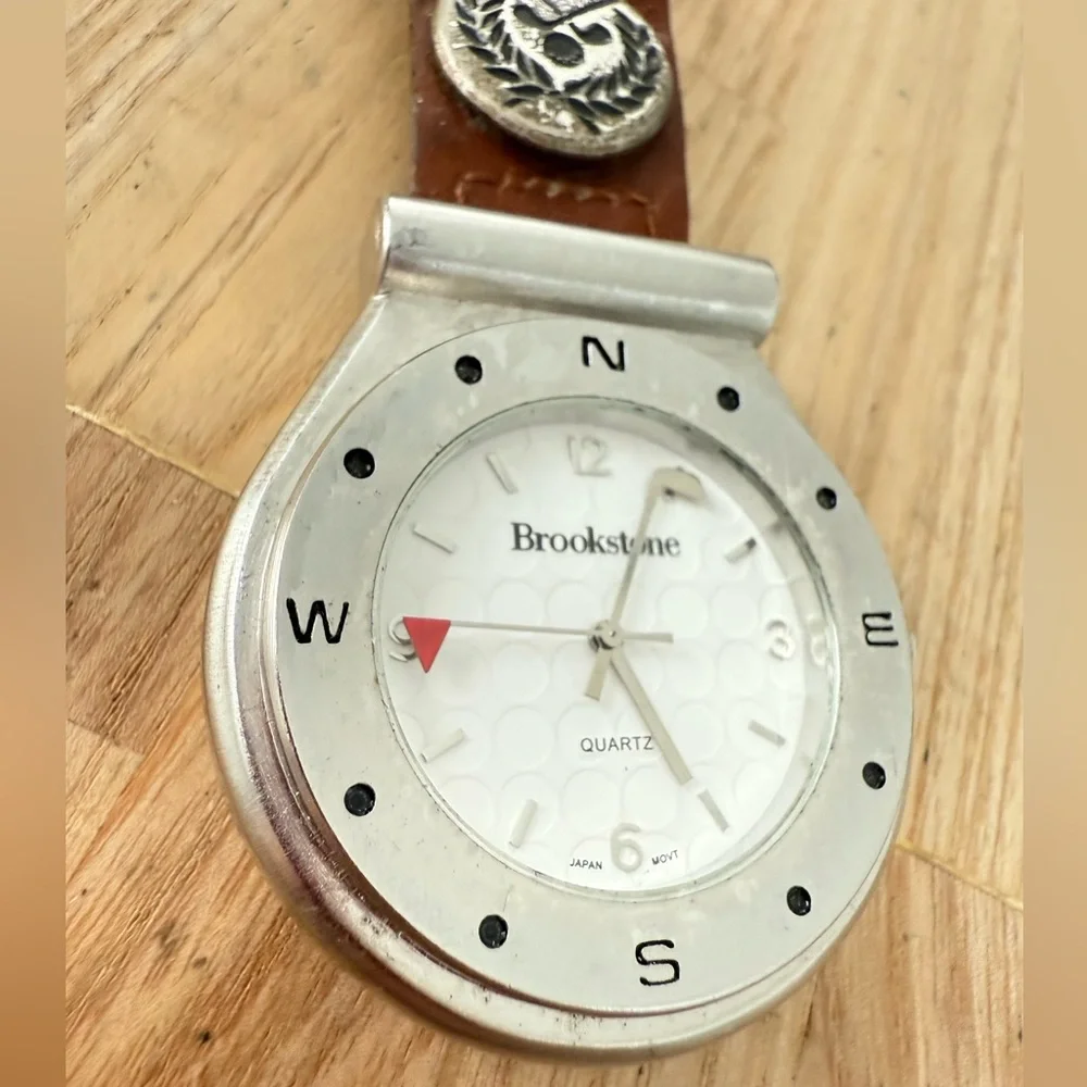 Brookstone golf theme carabiner pocket watch NEW BATTERY